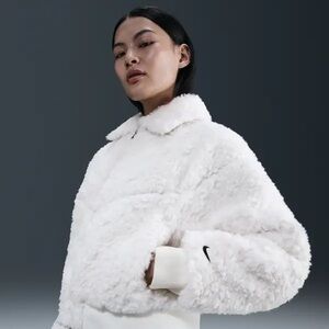 Nike Women's Essential Loose Sherpa‎ Bomber Jacket NWT